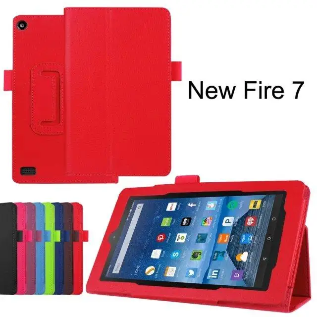 Кожаный смарт чехол с подставкой для нового kindle fire 7 2015 "para электронной книги s