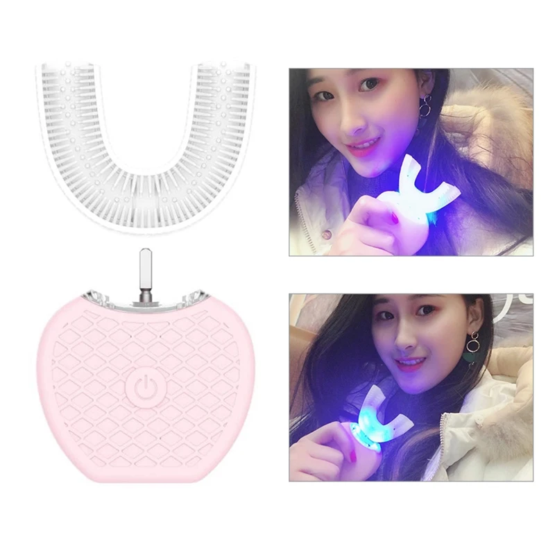 360° Automatic Sonic Electric Toothbrush Waterproof Intelligent U Type Automatic Tooth brush Whitening Electric Power Toothbrush 0009