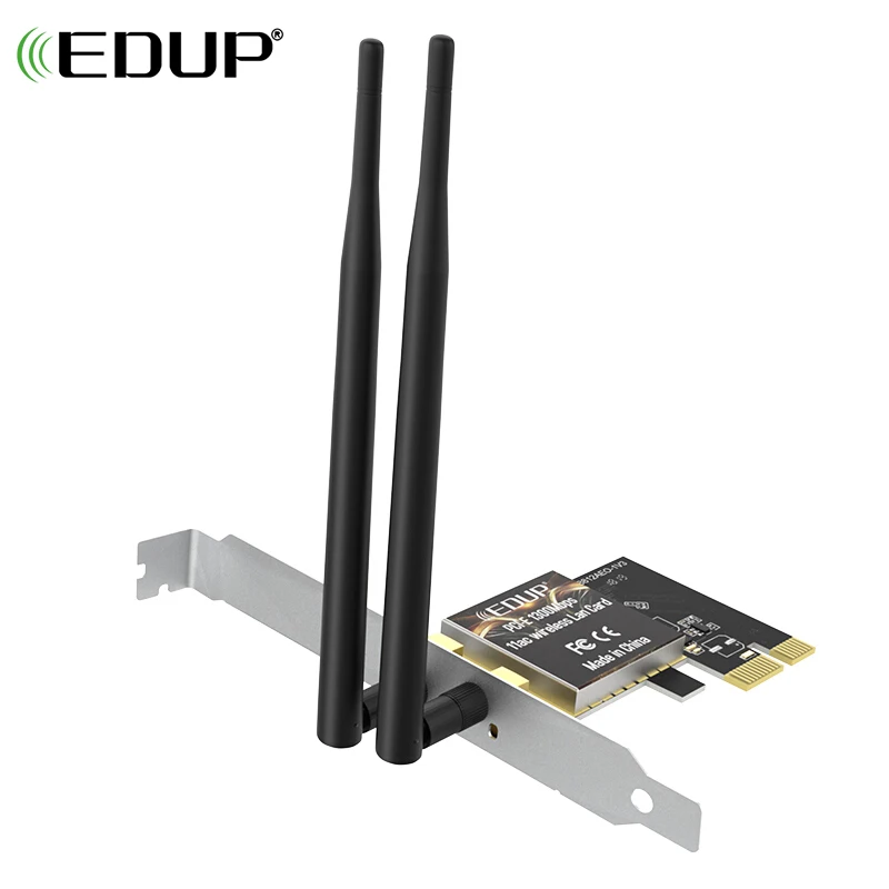 

EDUP Dual-Band 1300Mbps PCI-E wireless WiFi adapter 802.11 AC PCI Express network card 2.4/5GHz High Gain 2*6dBi Antennas
