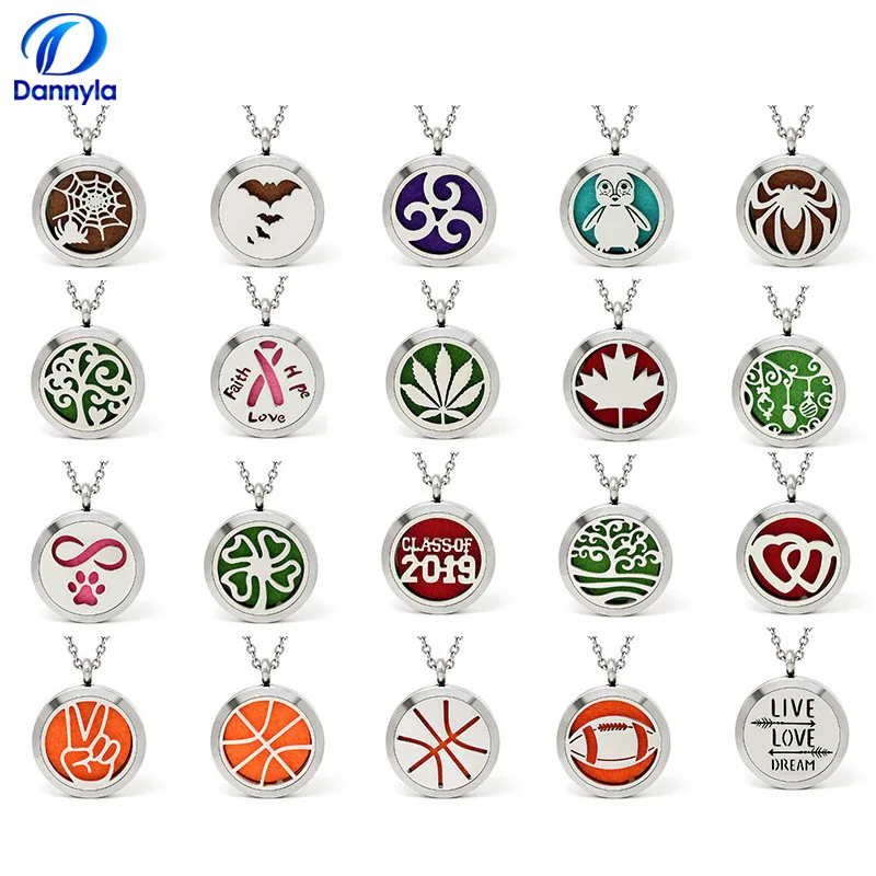 

Wholesale And Retail 30mm Stainless Steel Essential Oil Diffuser Necklace Accept Customization AA269-288