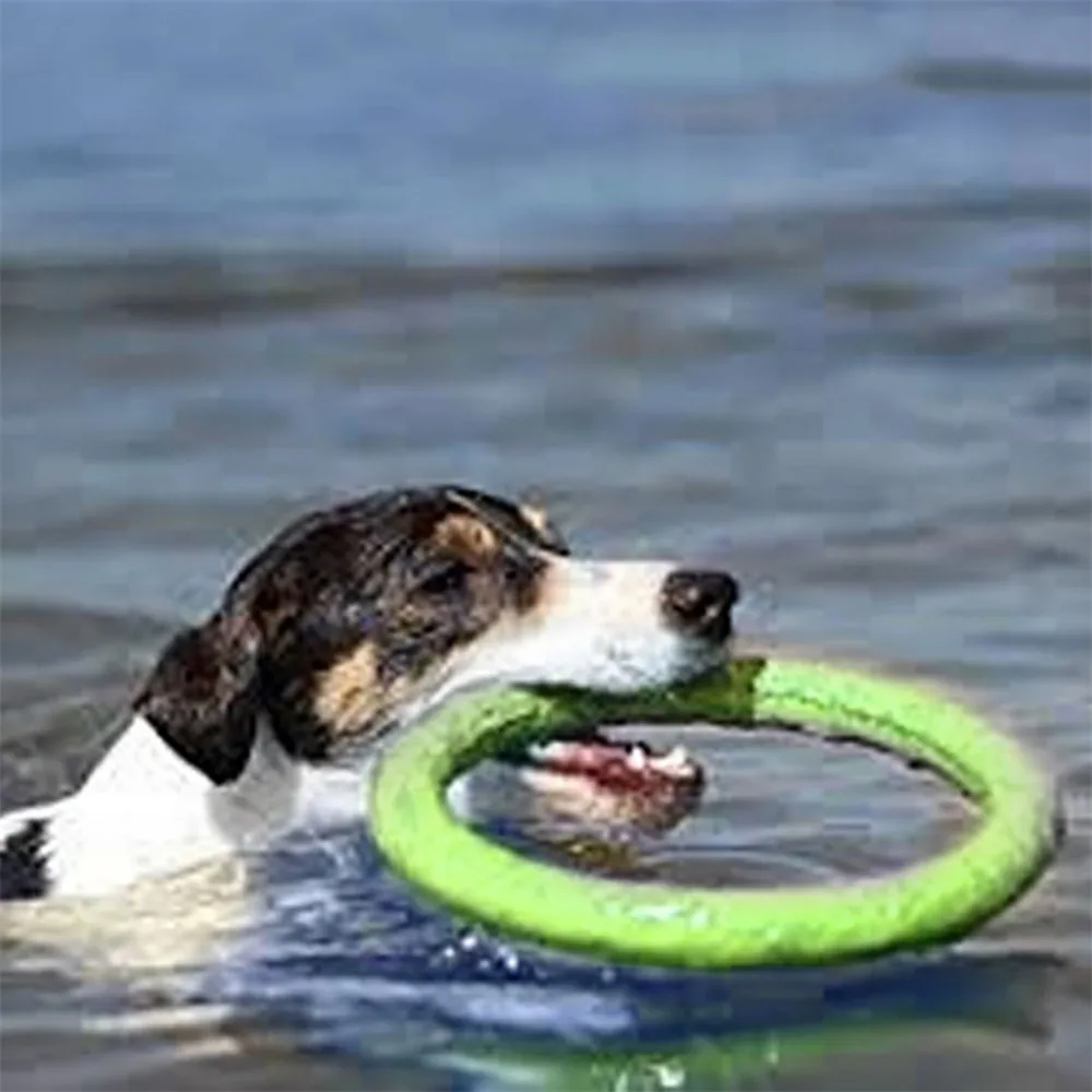 Игрушки для собак круглые кольца/Летающие Диски/жевательные игрушки кольцо EVA игрушка для домашних животных для собак интерактивный шар для маленьких средних собак кошки