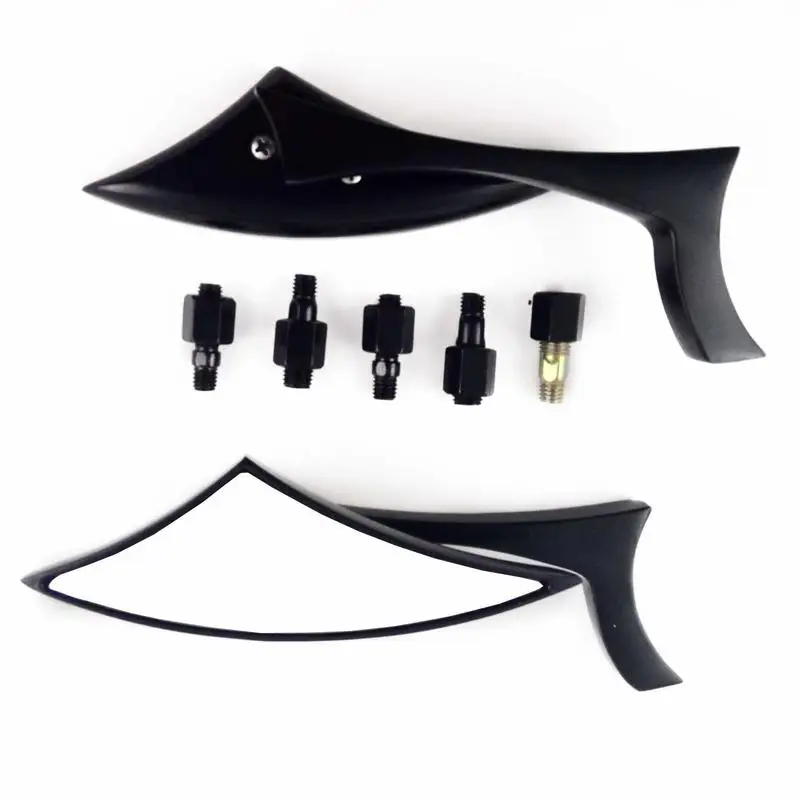 Best 2X Black Aluminum Blade Spear Rearview Side Mirror For Motorcycle Cruiser Chopper Street Standard Bike Suzuki B King