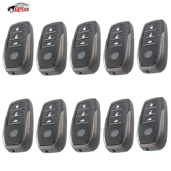 

KEYECU 10 Pcs/lot New Replacement Smart Remote Car Key Shell Case Fob 3 Button for Toyota Highlander Land Cruiser + Uncut Blade