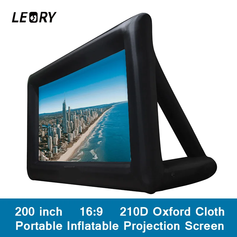 

LEORY 200 inch 16:9 Portable Inflatable Projection Screen Giant Screens 210D Oxford Cloth For Home Theater Bar Travel Party