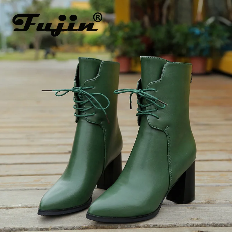 

Fujin 2019 New Waterproofing Platform for Women PU Boots Dropshipping Europe America Boots Female Autumn Fashion Black Boots