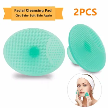 

2 Pairs(4pcs) Cleaning Pad Wash Face Facial Exfoliating Brush SPA Skin Scrub Cleanser Tool Remover Silicone Gel Pad Brush Masks
