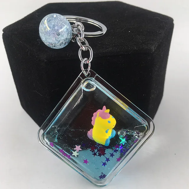 moving liquid keychain