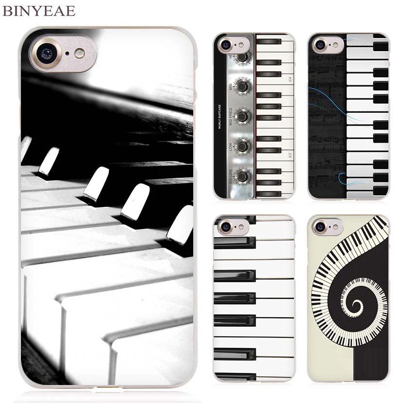 

BINYEAE Piano keys design Clear Cell Phone Case Cover for Apple iPhone 4 4s 5 5s SE 5c 6 6s 7 7s Plus