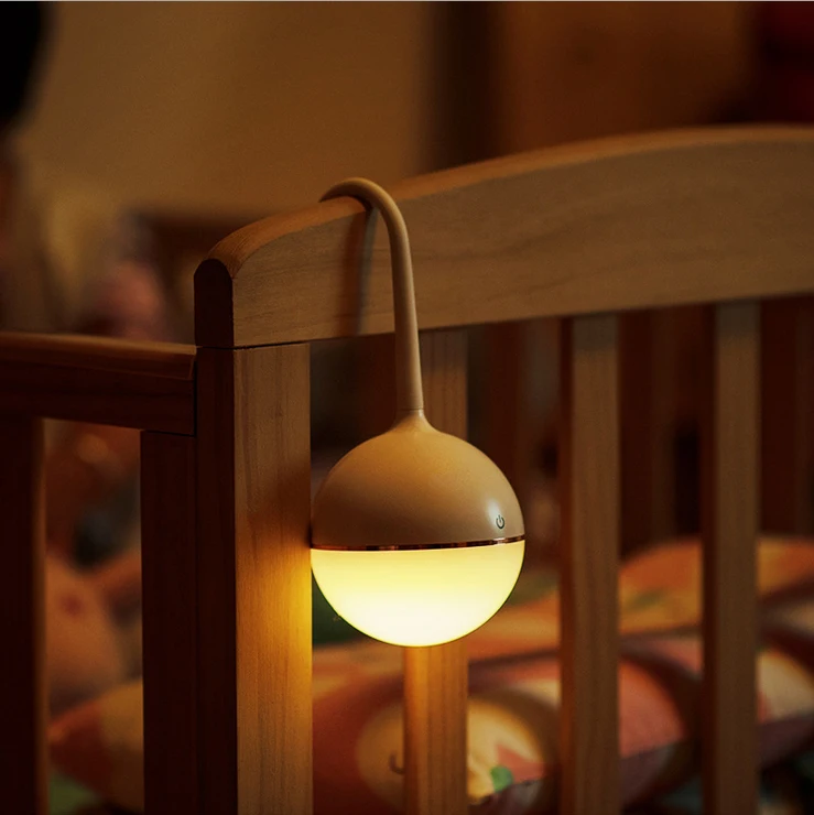 

New foreign trade white walking lights Creative children's gift bedside USB touch charging eye LED night light