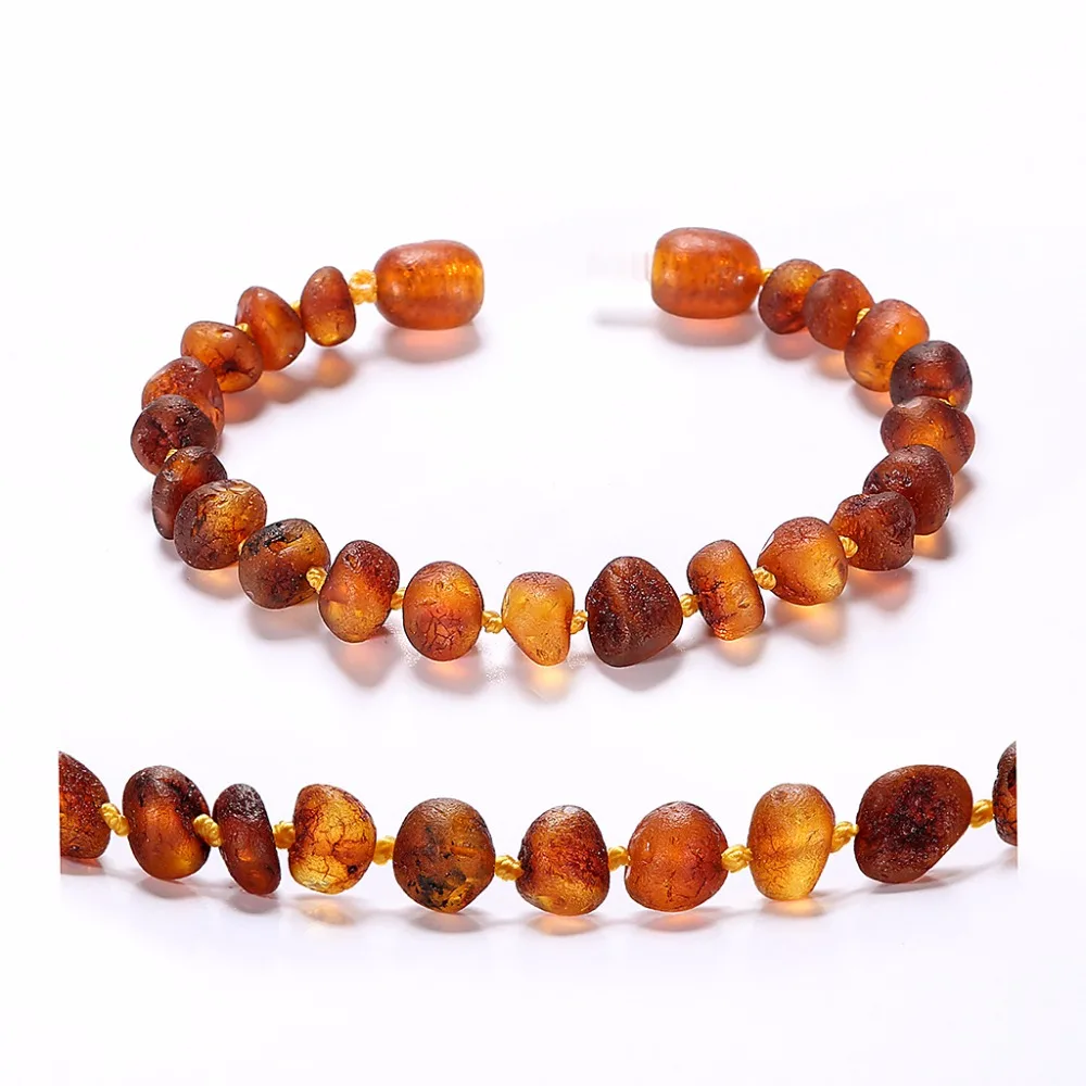 Raw Baltic Amber Teething Bracelet For Baby Cognac Unpolished Raw Baltic Amber Teething Bracelet For Baby Cognac Unpolished Handmade In Lithuania Lab Tested Authentic 2 Sizes Bracelets Bangles From Jewelry