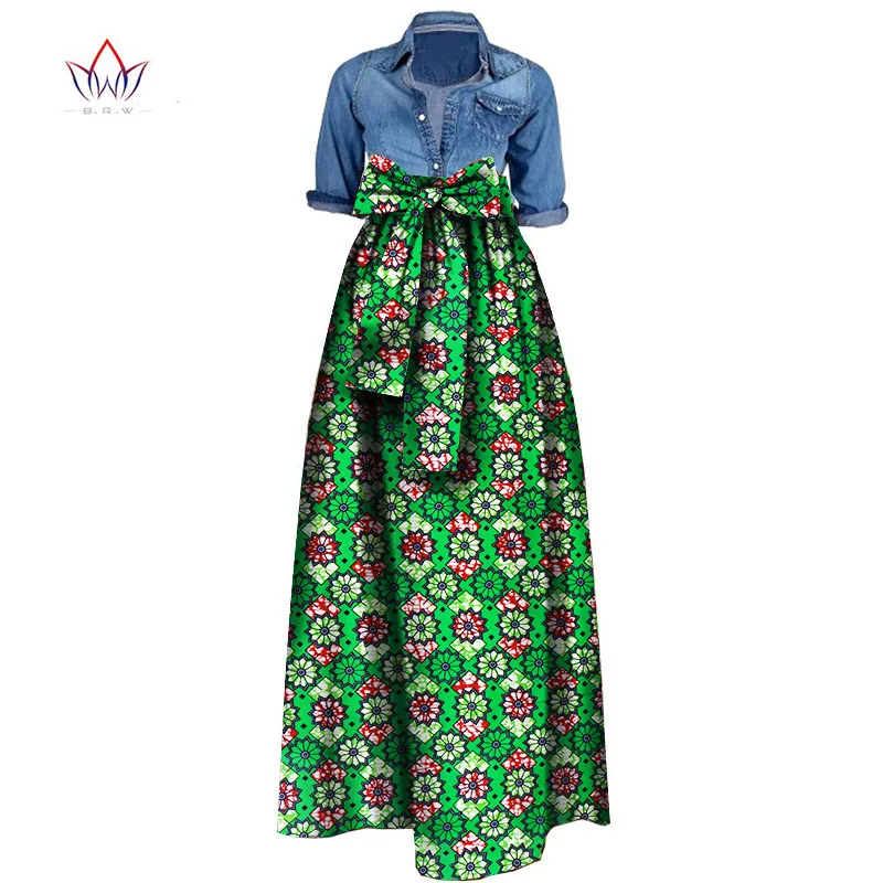 Летняя женская длинная юбка макси для женщин африканская Дашики для женщин Bazin riche robe longue femme размера плюс натуральная юбка wy1036