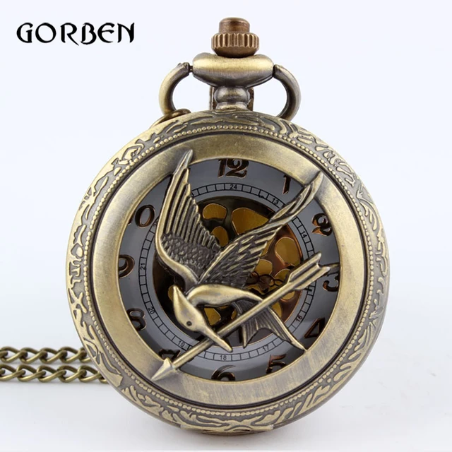 Retro Vintage Hollow Hunger Game Steampunk Quartz Pocket Watch Large Necklace Ch Retro Vintage Hollow Hunger Game Steampunk Quartz Pocket Watch Large Necklace Ch