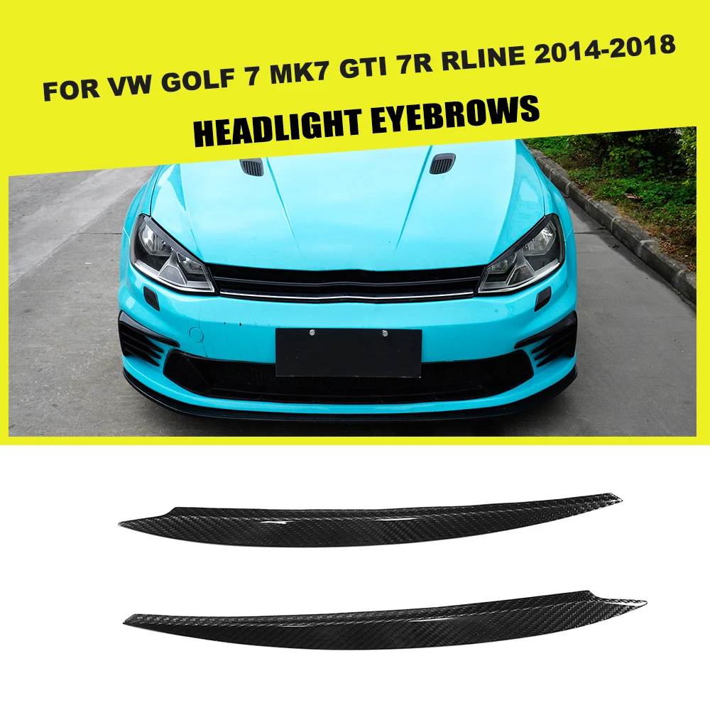 

Dry Carbon Fiber Dry FRP Car Styling Headlight Eyelids Headlamp Eyebrows Trim Sticker for VW GOLF 7 MK7 GTI R RLINE 14 - 18