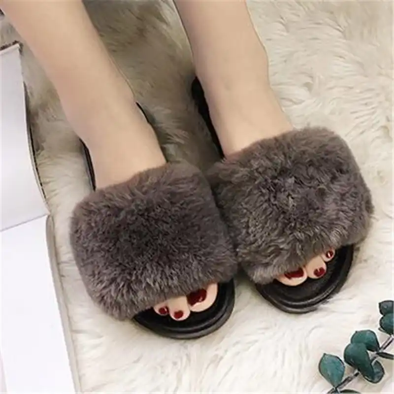 rihanna slippers furry