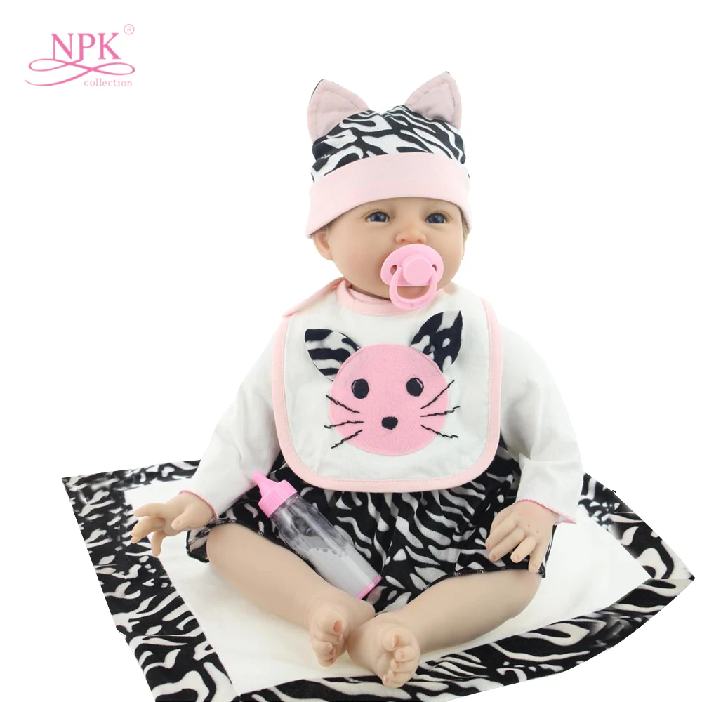 

NPKCOLLECTION 22in Bebes Reborns Doll Soft Silicone Boy Girl Toy Reborn Baby Dolls Feahion Reborn Brinquedos for Children Gift