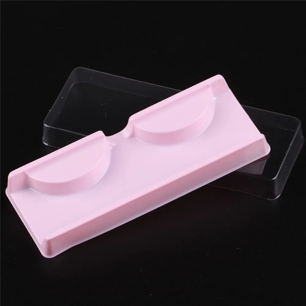 Упаковочная коробка для ресниц пустые ресницы пластиковая упаковка прозрачная крышка розовый лоток(100 компл./лот