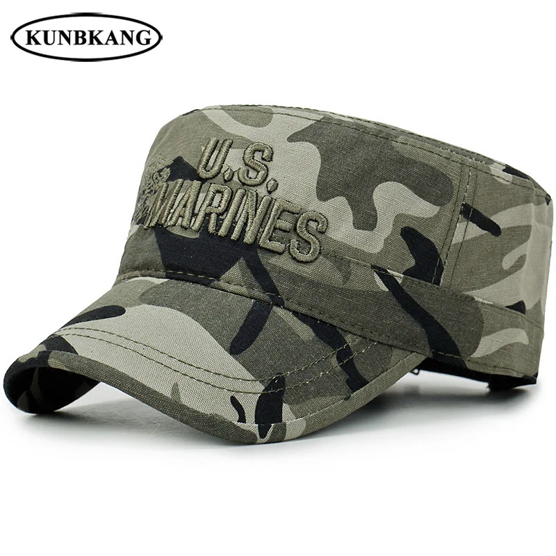 

High Quality Camo Flat Top Cap US Marines Army Baseball Caps Men Bone Casquette Camouflage Hat USA Navy Tactical Cap Masculino