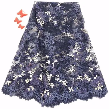 

French Net Lace Fabric 2019 Latest African Lace Fabric With Embroidery Mesh Tulle Lace Fabric High quality Nigerian Lace (FJ-119