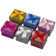 24pcs Paper Jewellery Storage Field 5*5*3cm Multi Colours Ring Stud Earring Packaging Reward Field For Jewellery Packaging Free Transport