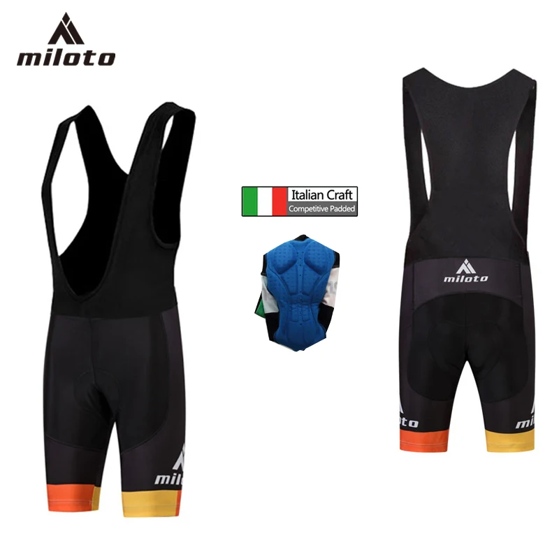 

MILOTO Pro Cycling Bib Shorts with 3d gel Pad for Men Summer Elastic Breathable MTB Team Bike Cycling Tight Underwear Bib Shorts