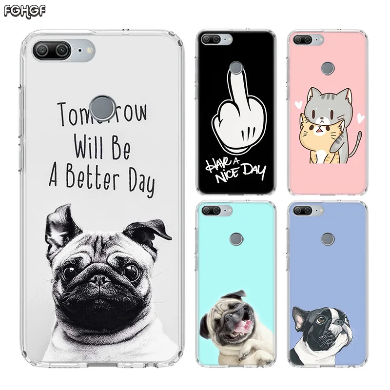 Cute Cartoon Dog Pig Cat Soft TPU Print Hull Case For Huawei Honor 8X MAX 8 9 10 lite 7 7X 6X V9 Play V20 Frosted Fundas Cover |