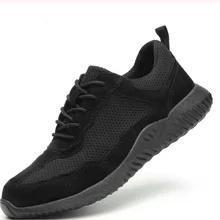 Мужские небьющиеся безопасность рабочие ботинки высококачественные ботильоны martin из спилка модные популярные сапоги со стальным носком