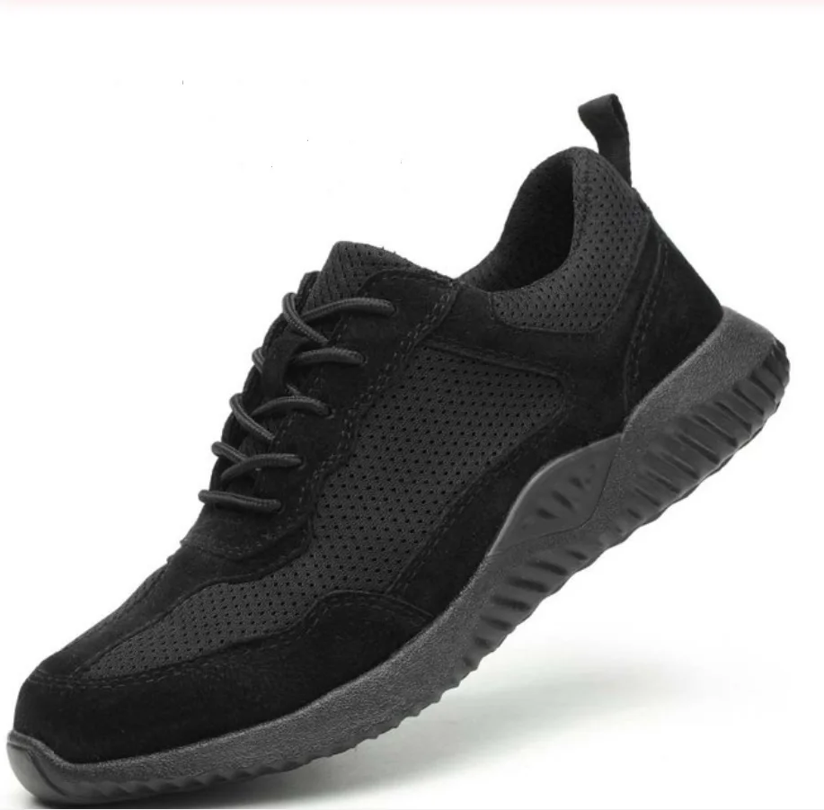 Fashion Men's work safety boot steel toe safety shoes bulletproof material soles lightweight insulation site welder