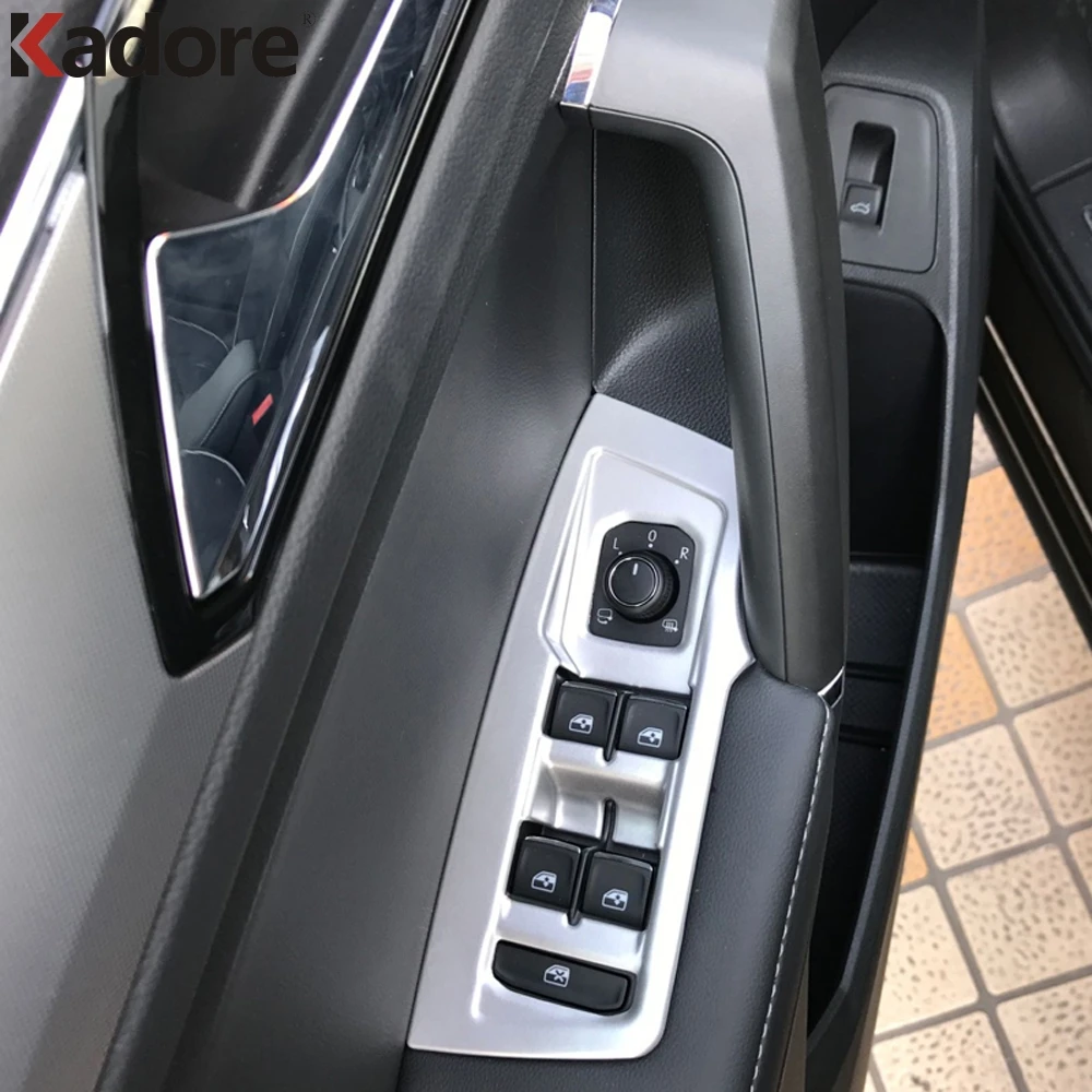 

For Volkswagen VW Tiguan 2017 2018 2019 ABS Matte Inner Door Handles Armrest Window Switch Cover Trim Interior Accessories