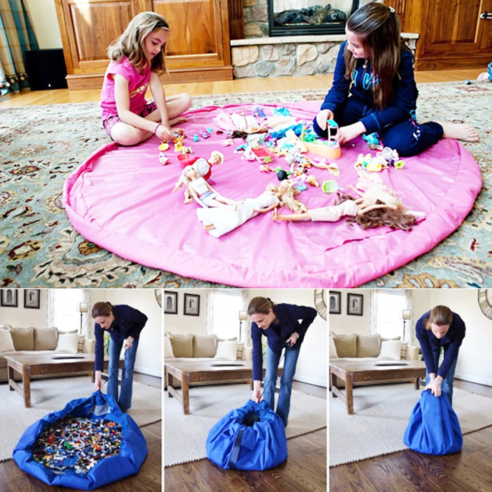 

45cm/100cm/150cm Children Toys Storage Bag Drawstring Carpet Play Mats Floor Rug Camping Organizer Bags Accessories
