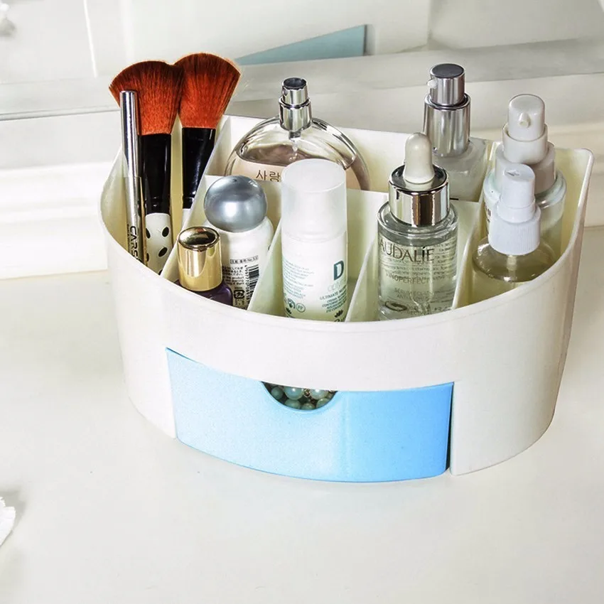 

Multifunction Plastic Cosmetic Organizer Jewelry Box Makeup Storage Box With Small Drawer Home Desk Sundries Storage Containers