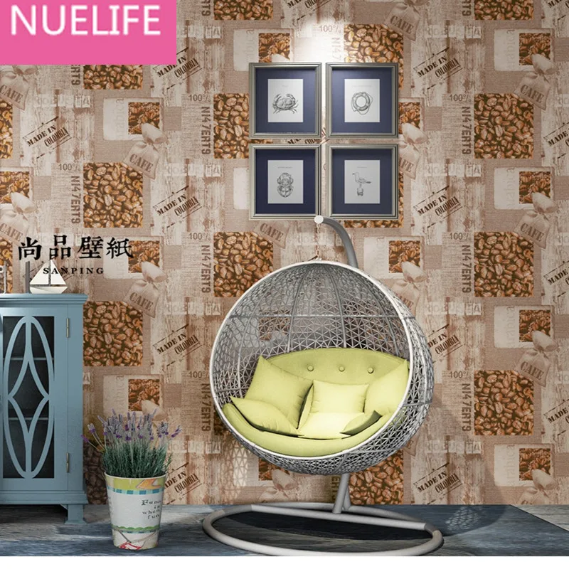 

0.53x10m Nostalgic personality pattern wallpaper restaurant leisure bar milk tea shop coffee shop living room bedroom wallpaper