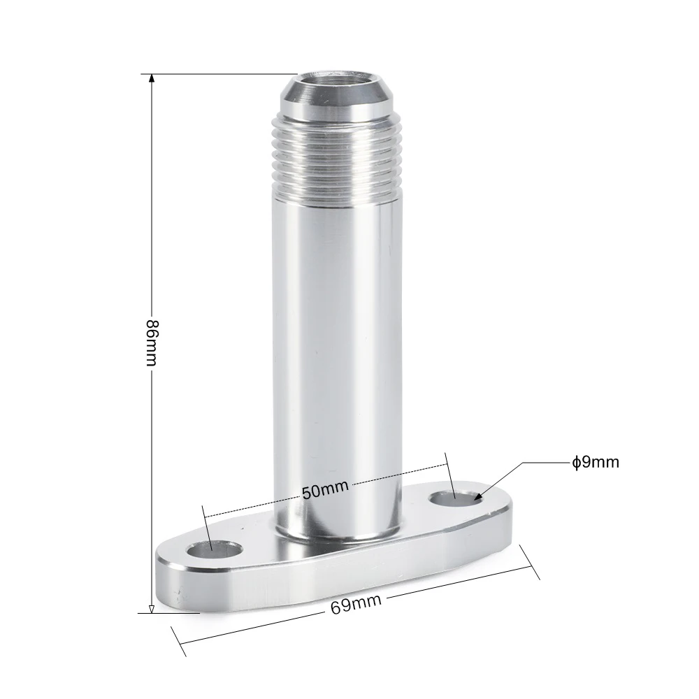 Турбонасос с масляным охлаждением дренажный борт с загнутой кромкой адаптер AN10 Расширенный высокий герметичный без прокладки женский серебряный CNC процесс для T3 T4 GT28 GT30 GT35