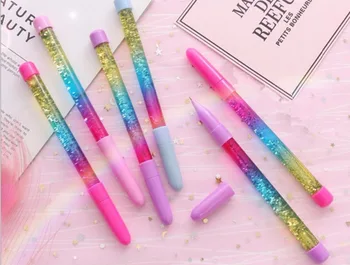 

new Quicksand korea Gel Pen Ink Pen Gift School prize Office writing Supply kawaii student Stationery black needle pen 48pc/lot