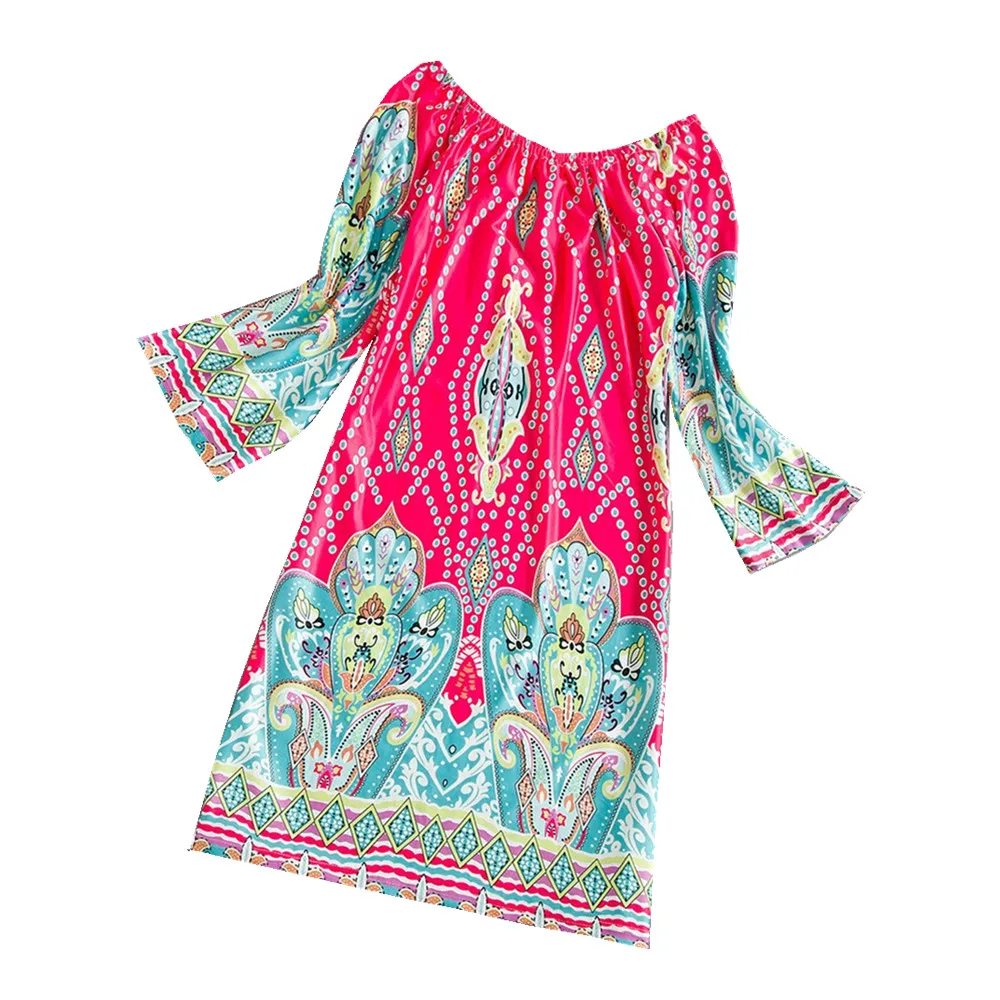 Модное платье-халат в европейском стиле; женская одежда с цветочным принтом; Vestidos; повседневное богемное женское пляжное летнее платье для ночного клуба; вечерние платья