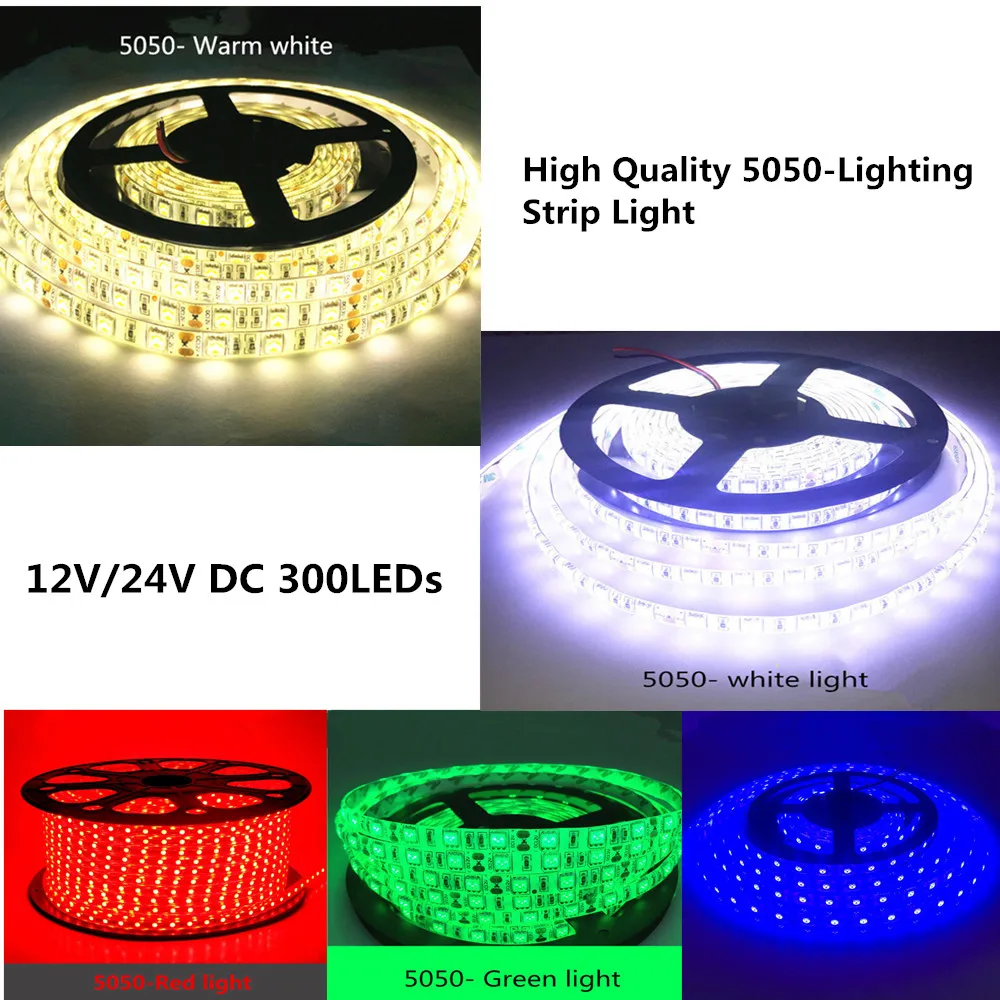 Патч полоса светодиодная 5 м 5050 SMD 12 в пост. Тока IP30/IP65/IP68|Светодиодные ленты| |