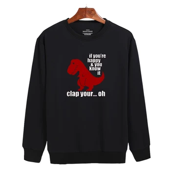 

New Funny Dinosaur Black/Gray Hoodies Sweatshirts Men Luxury in Cotton Mens Hoodies and Sweatshirts Hip Hop Street Style 3xl