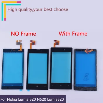 

10Pcs/lot For Nokia Lumia 520 N520 Touch Screen Touch Panel Sensor Digitizer Front Glass Outer Lens Touchscreen With Frame