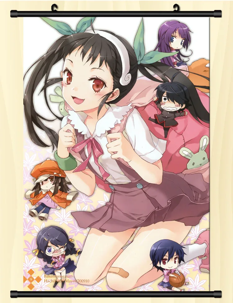 Японское аниме моногатари бакемоногатари Hanamonogatari сексуальная девушка Hachikuji Mayoi
