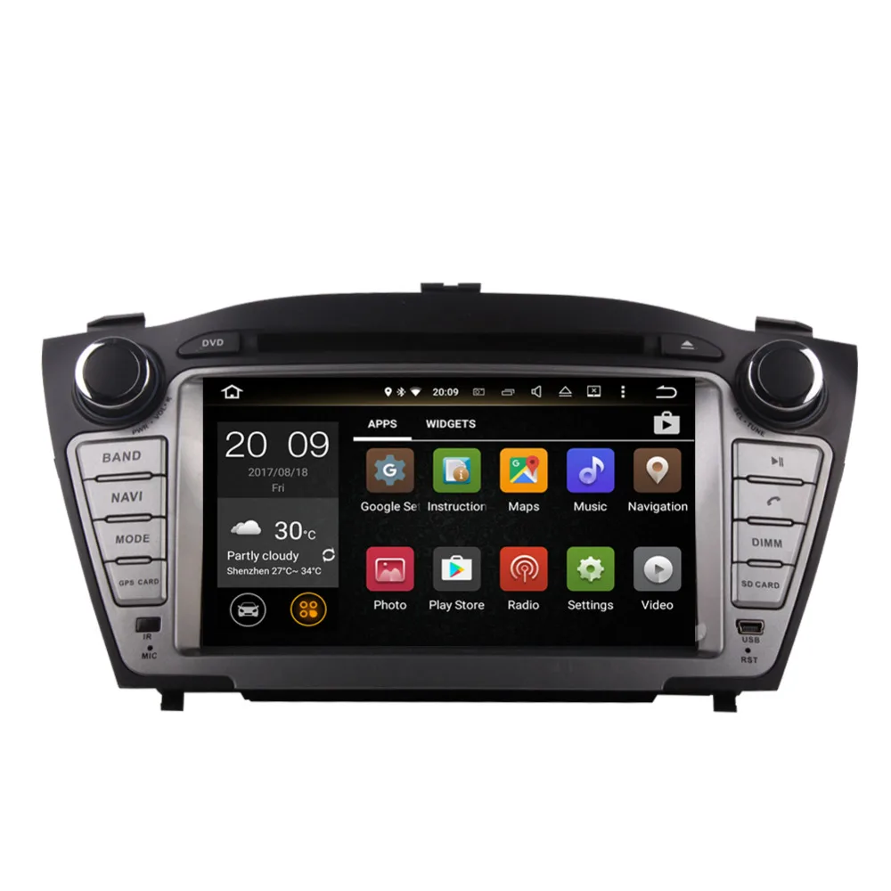 Discount 7 Inch Android 7.1/8.0 Car Radio DVD Player Bluetooth For Hyundai Tucson IX35 2009 2010 2011 2012 2013 2014 GPS Navigation WIFI 1