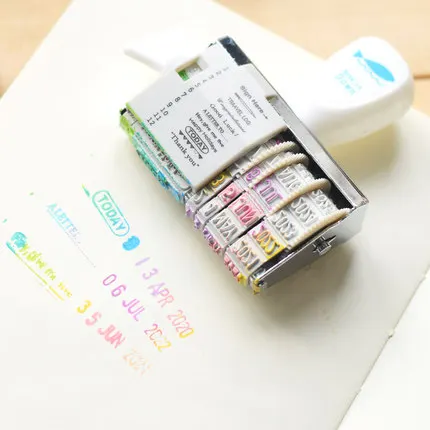 Креативный милый штамп с датой DIY декоративные роликовые штампы для скрапбукинга