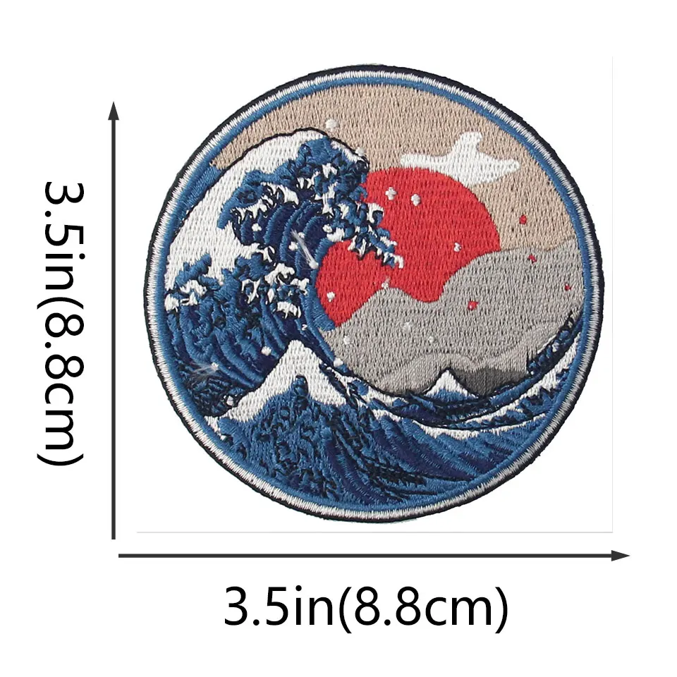 Нашивки Embird вышитые нашивки для одежды Great Wave off Kanagawa гендиректор дружественный