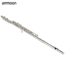 Ammoon высокое качество Флейта из мельхиора с серебряным покрытием 16 закрытых отверстий клавишу C с корпусом отвертка духовые инструменты для начинающих