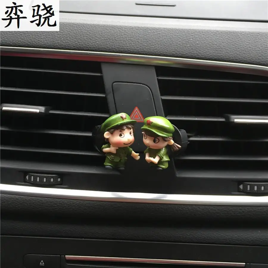 

Lovely couple soldiers Lady car perfume Air Conditioning decoration Little lovers modeling Automotive air freshener accessories