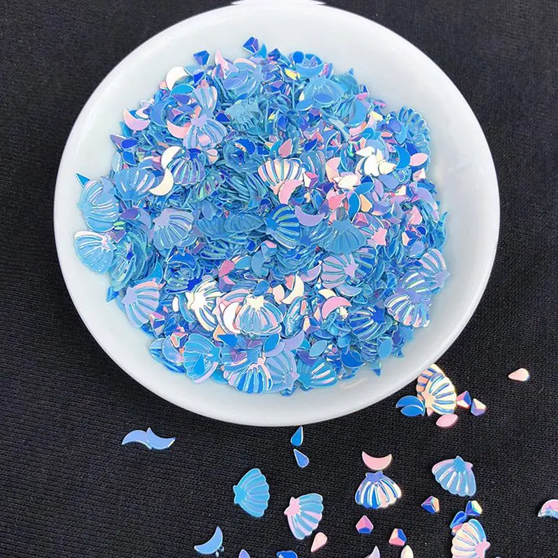 

50g 15Colors About 1000PC PVC Plastic Mini Shell Heart Smile Home Party Wedding Decor Embellishment DIY Sewing Decoration