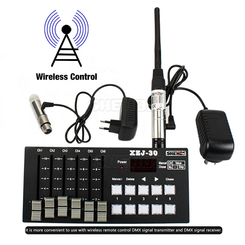 Беспроводная зарядка DMX Console30 оборудование для сценического управления для DJ Дискотека ночной клуб контроллер светодиодный плоский пар/движущаяся головка/точечное освещение