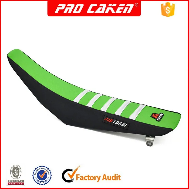 Red Black Stripe motorcycle leather Gripper Issue Pleated Grip seat