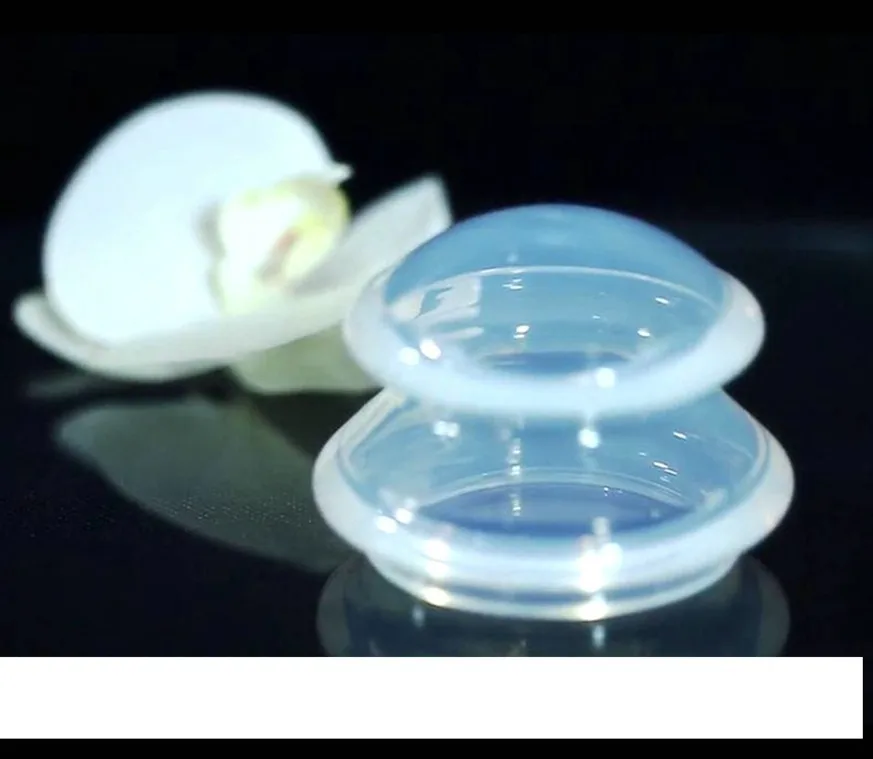 2pcs Transparent Silicone Vacuum Cupping Cups Face Beauty Clearing Damp