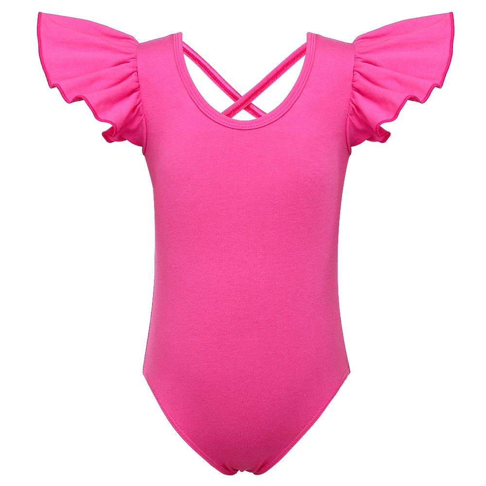 

BAOHULU Wholesale Little Girl Pink/ Black/Hotpink Candy Solid Color Ballet Dance Leotards Ballet Gymnastics Leotard Dance wear