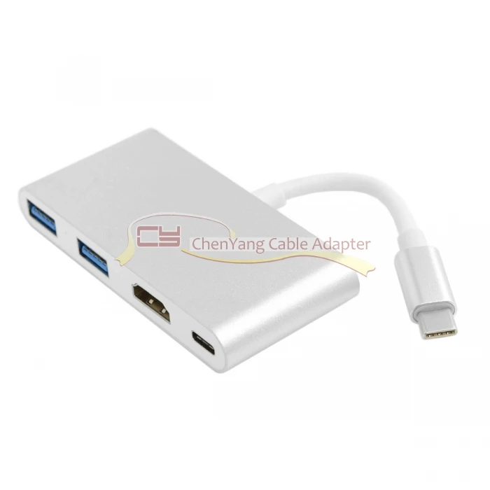 CYDZ Chenyang-кабель CY USB 3,1 type C к HDMI HDTV и двойной usb-хаб OTG и USB-C Женский адаптер зарядного устройства для ноутбуков и ноутбуков