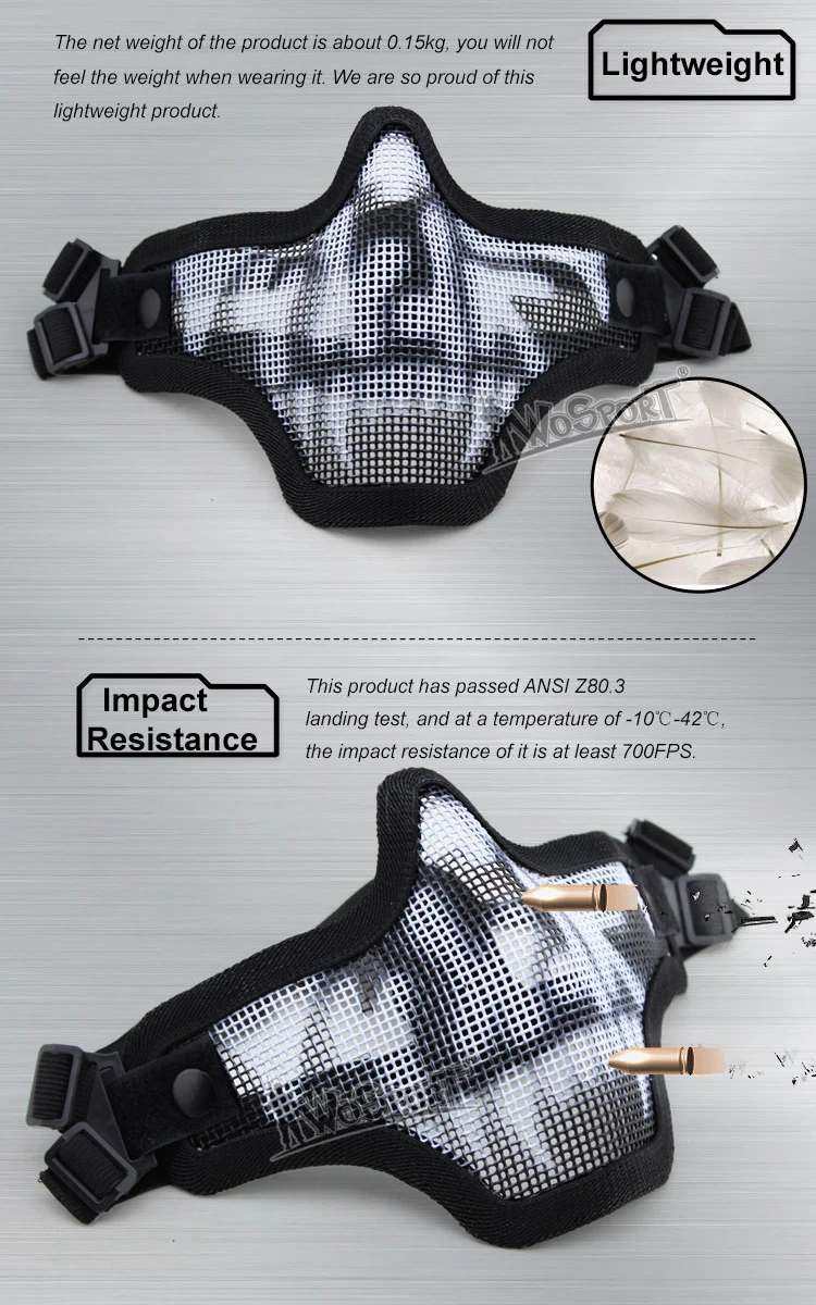 military airsoft AR 15 tactical paintball accessories protective V1 half face dual-band scouts mask for hunting HT16-001A (7)